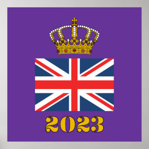 King Charles III Coronation 2023 UK British Crown Poster