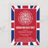 KING CHARLES III CORONATION Block Party Invitation (Devant / Derrière)