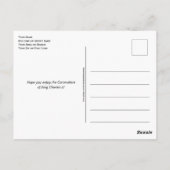 KING CHARLES III Coronation Briefkaart (Achterkant)