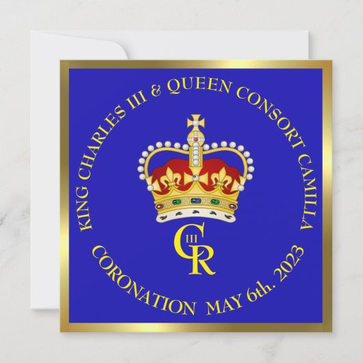 King Charles III Coronation Celebration Invitation Kaart (Voorkant)