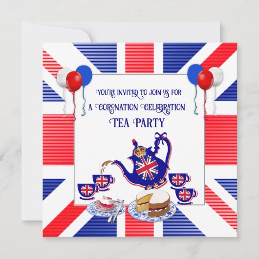 King Charles III Coronation Celebration Tea Party Kaart (Voorkant)