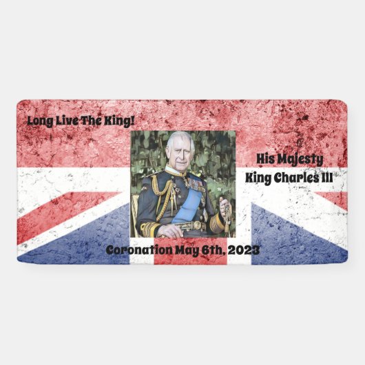 King Charles III Coronation editable Spandoek (Horizontaal)