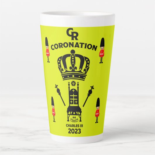 King Charles III Coronation Herdenking Souvenir Latte Mok (Voorkant)