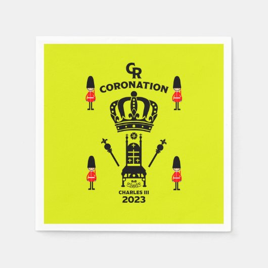 King Charles III Coronation Herdenking Souvenir Servet (Voorkant)