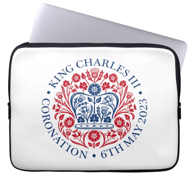 King Charles III Coronation Laptop Sleeve (Voorkant)