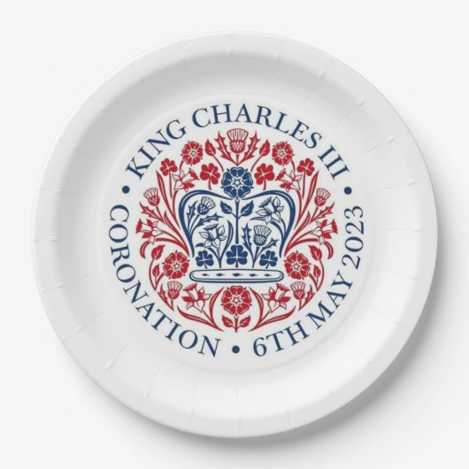 King Charles III Coronation logo Papieren Bordje (Voorkant)