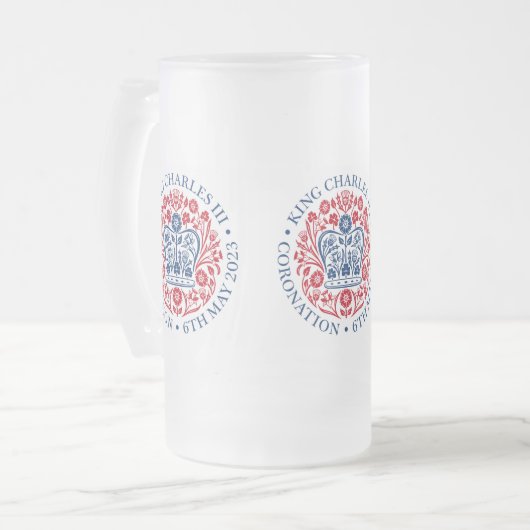 King Charles III Coronation Matglas Bierpul (Voorkant links)