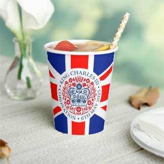 King Charles III Coronation Paper Cup Papieren Bekers