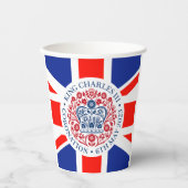 King Charles III Coronation Paper Cup Papieren Bekers (Voorkant)
