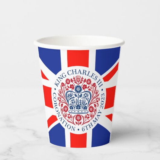 King Charles III Coronation Paper Cup Papieren Bekers (Voorkant)