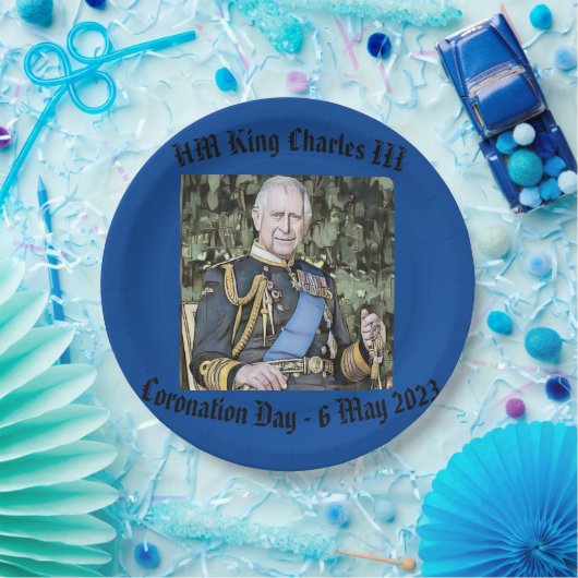 King Charles III Coronation Papieren Bordje (Feest)