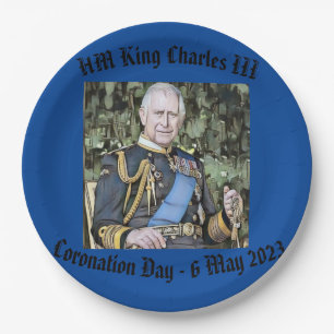 King Charles III Coronation Papieren Bordje