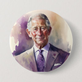 King Charles III Coronation Pin Ronde Button 7,6 Cm