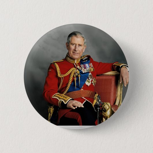 King Charles III Coronation Ronde Button 5,7 Cm (Voorkant)