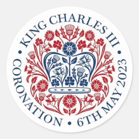 King Charles III Coronation Ronde Sticker (Voorkant)