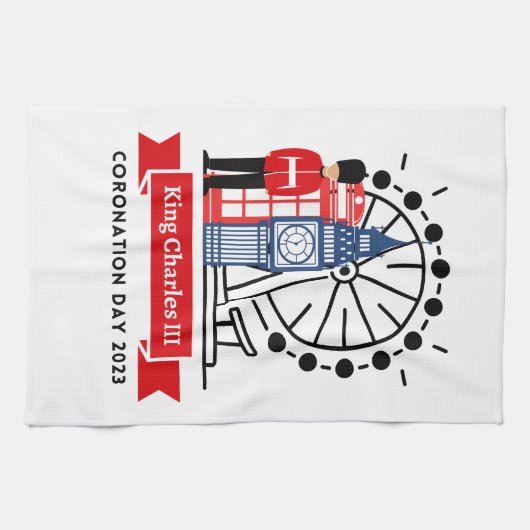 King Charles III Coronation Tea Towel Theedoek (Horizontaal)