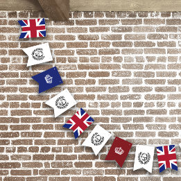 King Charles III, Crown and British Union Jack Vlaggetjes