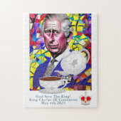 King Charles III Fun Custom Text Coronation Party Legpuzzel (Verticaal)