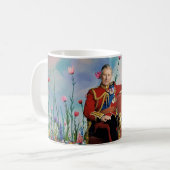 King Charles III met Spring Garden Background Koffiemok (Voorkant links)