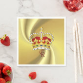 King Charles III Monogram en Crown Napkin Servet (Insitu)