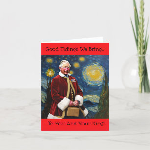King Charles III op kerstfeestdag Feestdagen Kaart