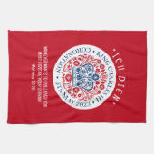 KING CHARLES III Red Coronation Theedoek (Horizontaal)