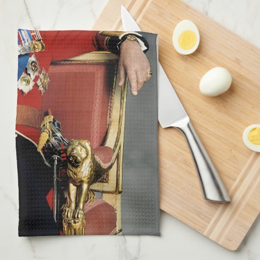 King Charles III Theedoek (Quarter Fold)