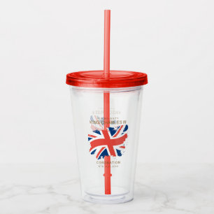 King Charles III Union Jack Flag Acryl Drinkbeker