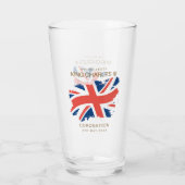 King Charles III Union Jack Flag Glas (Achterkant)
