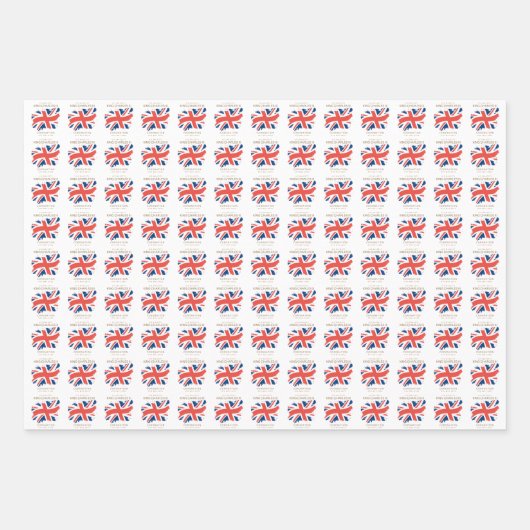 King Charles III Union Jack Flag Inpakpapier Vel (Voorkant)