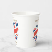 King Charles III Union Jack Flag Papieren Bekers (Links)