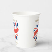 King Charles III Union Jack Flag Papieren Bekers (Rechts)