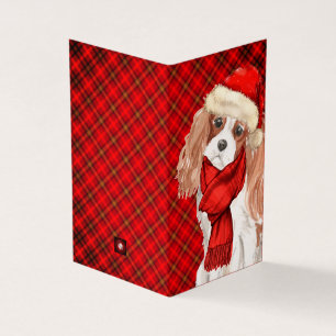 King Charles Kersthond Red Pset Holiday Kaart