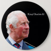 King Charles lll Badge Ronde Button 6,0 Cm (Voorkant)