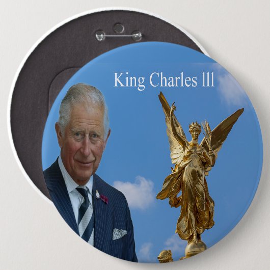 King Charles lll Ronde Button 6,0 Cm (Voorkant /achterkant)
