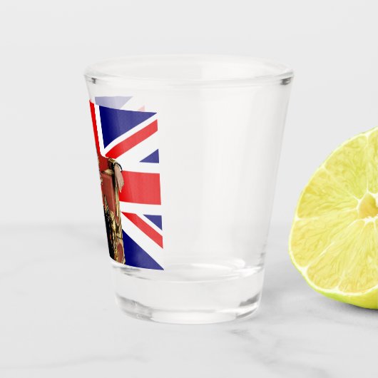 King Charles Patriotic British Christmas Shot Glas (Rechts)