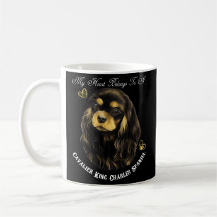 King Charles Spaniel Black Tan Cavalier Spaniel Koffiemok