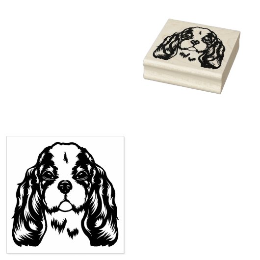 King Charles Spaniel Dog Rubberstempel (Gestempeld)