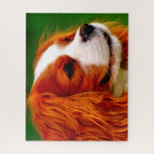 King Charles Spaniel hond. Legpuzzel (Verticaal)