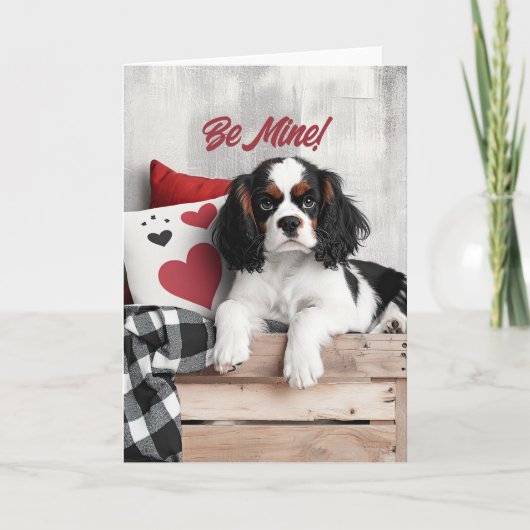 King Charles Spaniel Puppy Valentijn Kaart (Voorkant)