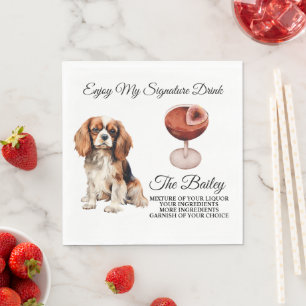 King Charles Spaniel Trouw Signature Drank Servet