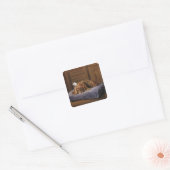 King Charles Spaniel Vierkante Sticker (Envelop)