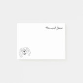 King Charles Spaniel Zwart & Wit Gepersonaliseerd Post-it® Notes (Voorkant)