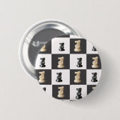 King Chess Board Ronde Button 5,7 Cm (Voorkant /achterkant)