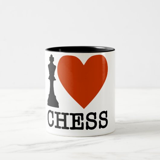 King Chess Piece I Heart Chess Coffee Mug (Centre)