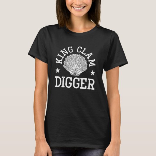 King Clam Shells Clamming Clam Graving Razor Clam T-shirt (Voorkant)