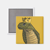 King Cobra Magnet | Grappige Snake met een kroonst Magneet (Voorkant / Achterkant)