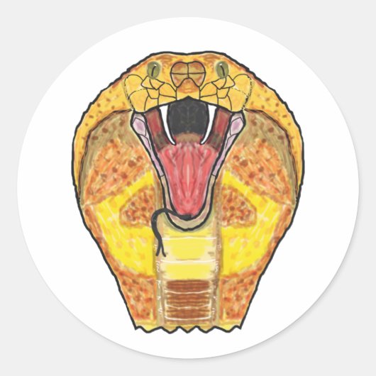 King Cobra Ronde Sticker (Voorkant)