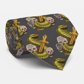 King Cobra Sword Family Crest  Stropdas (Opgerold)