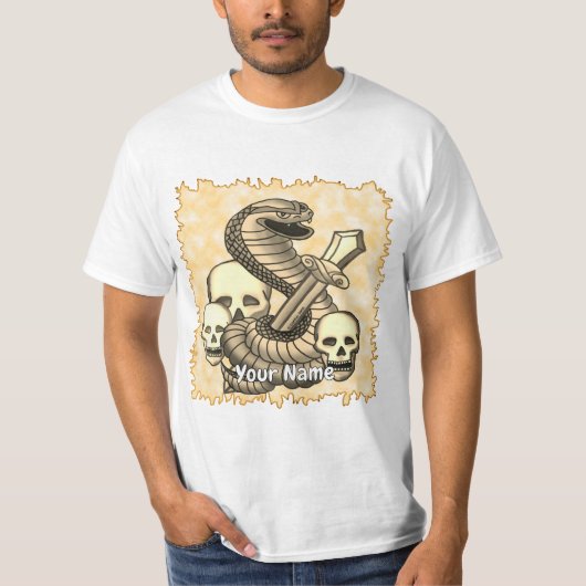 King Cobra Sword Skull  T-shirt (Voorkant)